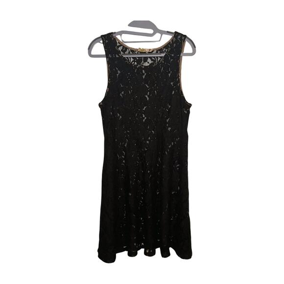 Free People Y2K Black Lace Mini Dress Large Sheer Resortwear Beach Coverup - Picture 9 of 13